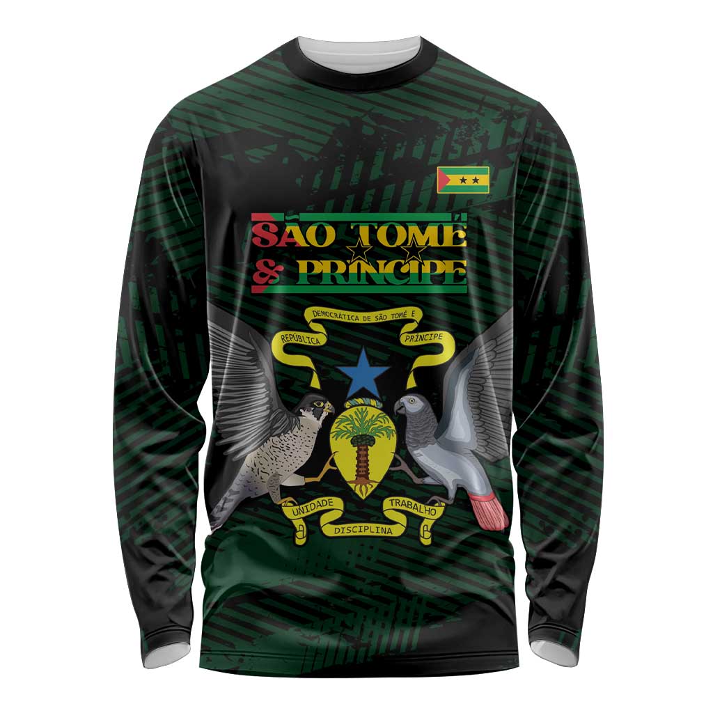Sao Tome and Principe Long Sleeve Shirt Coat Of Arms Style