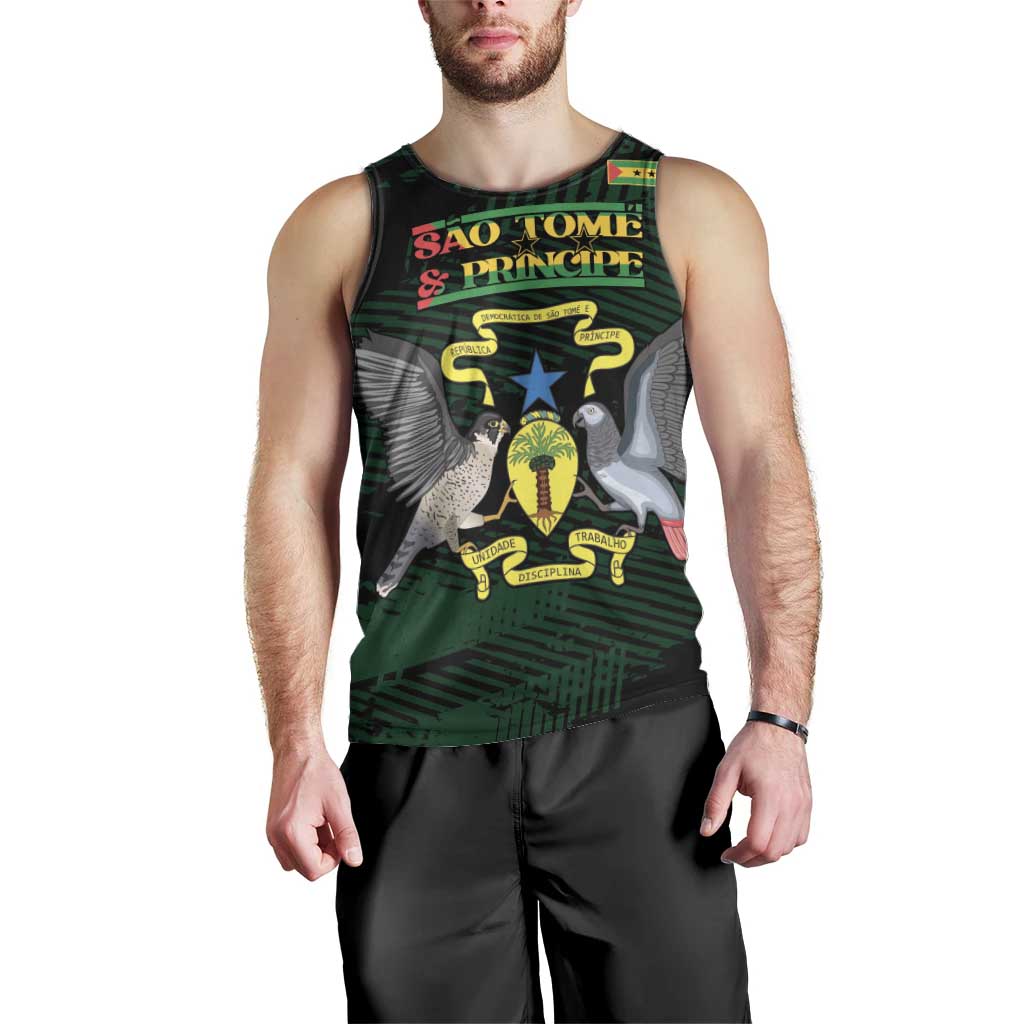 Sao Tome and Principe Men Tank Top Coat Of Arms Style