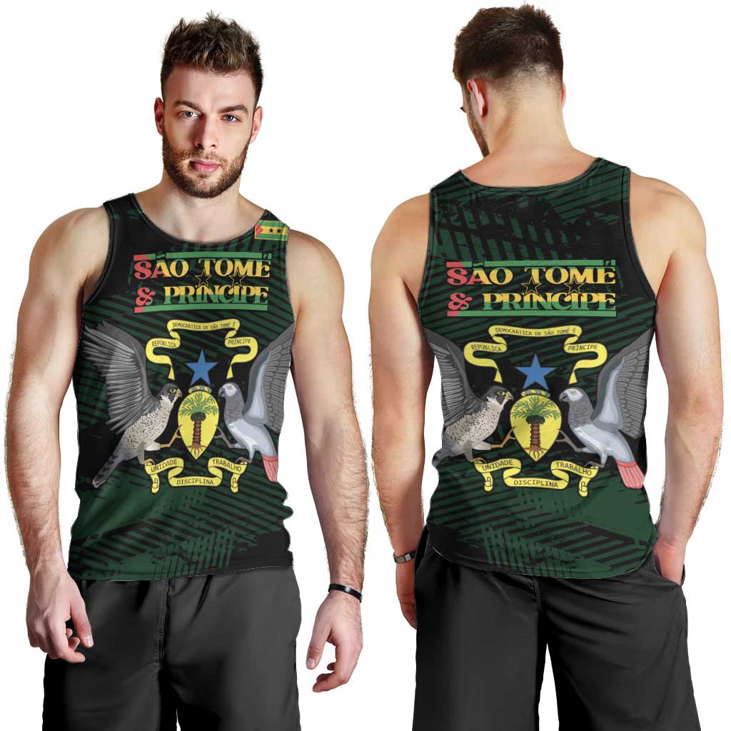 Sao Tome and Principe Men Tank Top Coat Of Arms Style