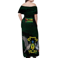 Sao Tome and Principe Off Shoulder Maxi Dress Coat Of Arms Style