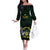 Sao Tome and Principe Off The Shoulder Long Sleeve Dress Coat Of Arms Style