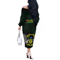 Sao Tome and Principe Off The Shoulder Long Sleeve Dress Coat Of Arms Style