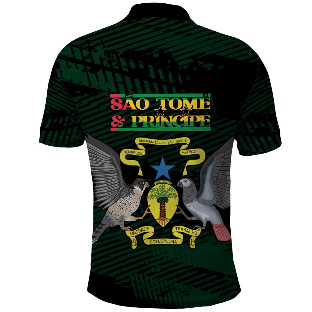 Sao Tome and Principe Polo Shirt Coat Of Arms Style
