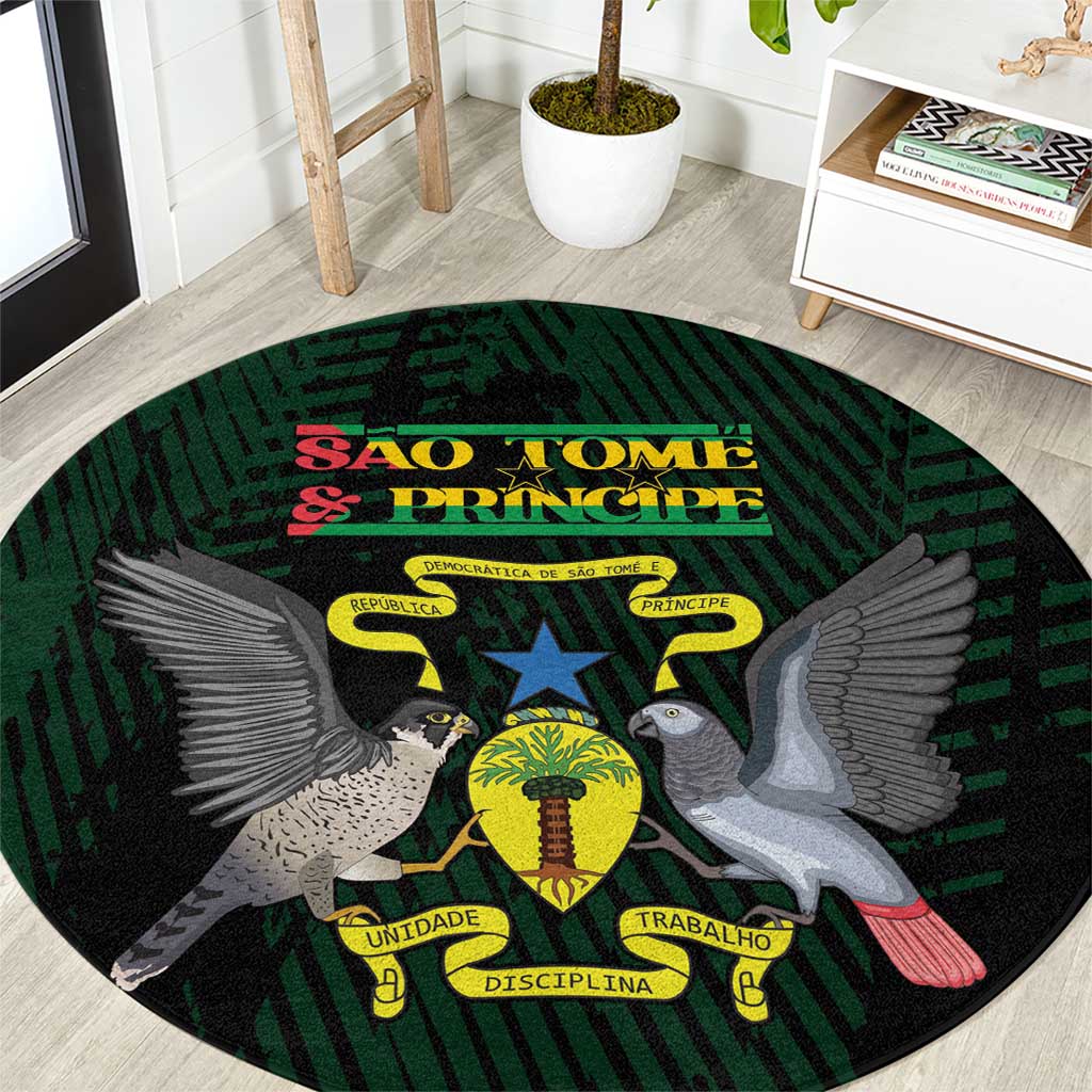 Sao Tome and Principe Round Carpet Coat Of Arms Style