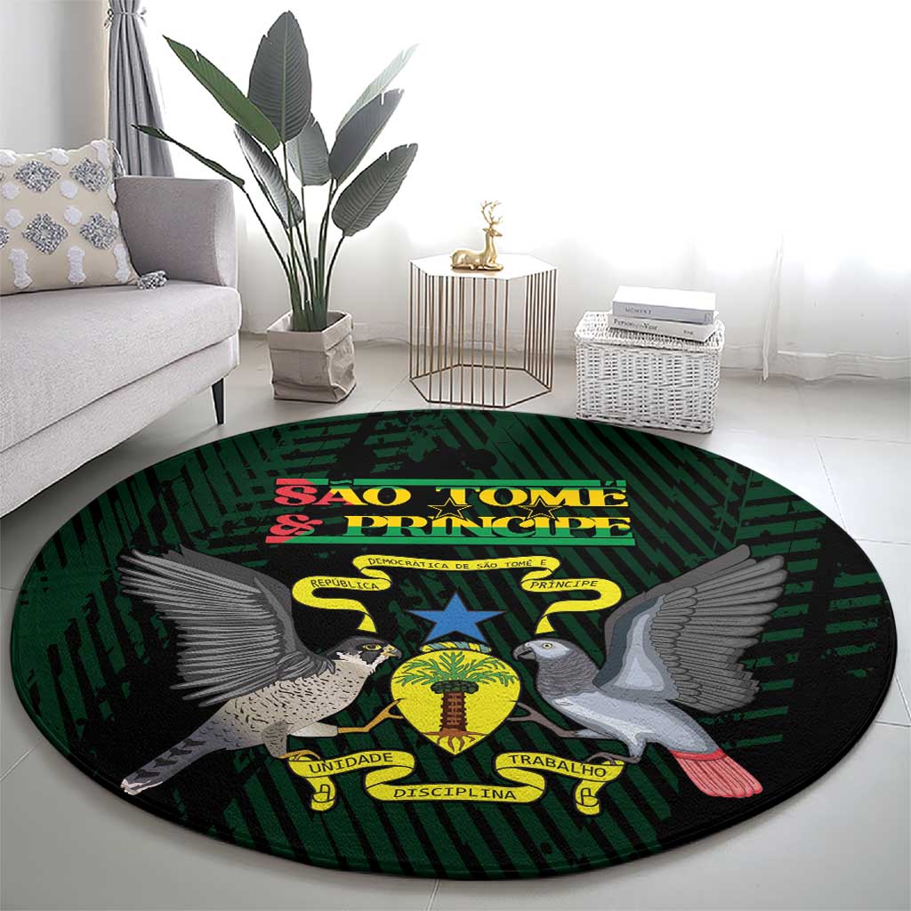 Sao Tome and Principe Round Carpet Coat Of Arms Style