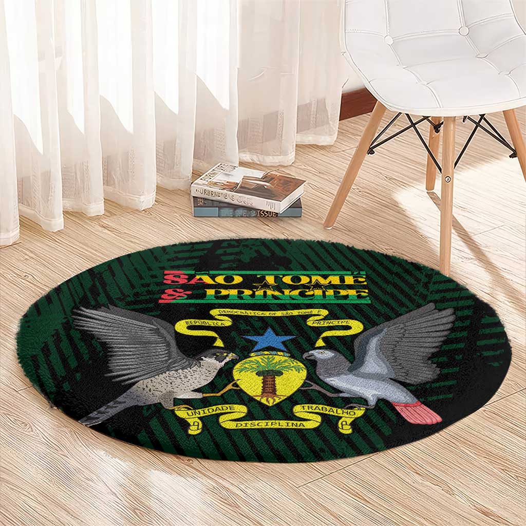 Sao Tome and Principe Round Carpet Coat Of Arms Style