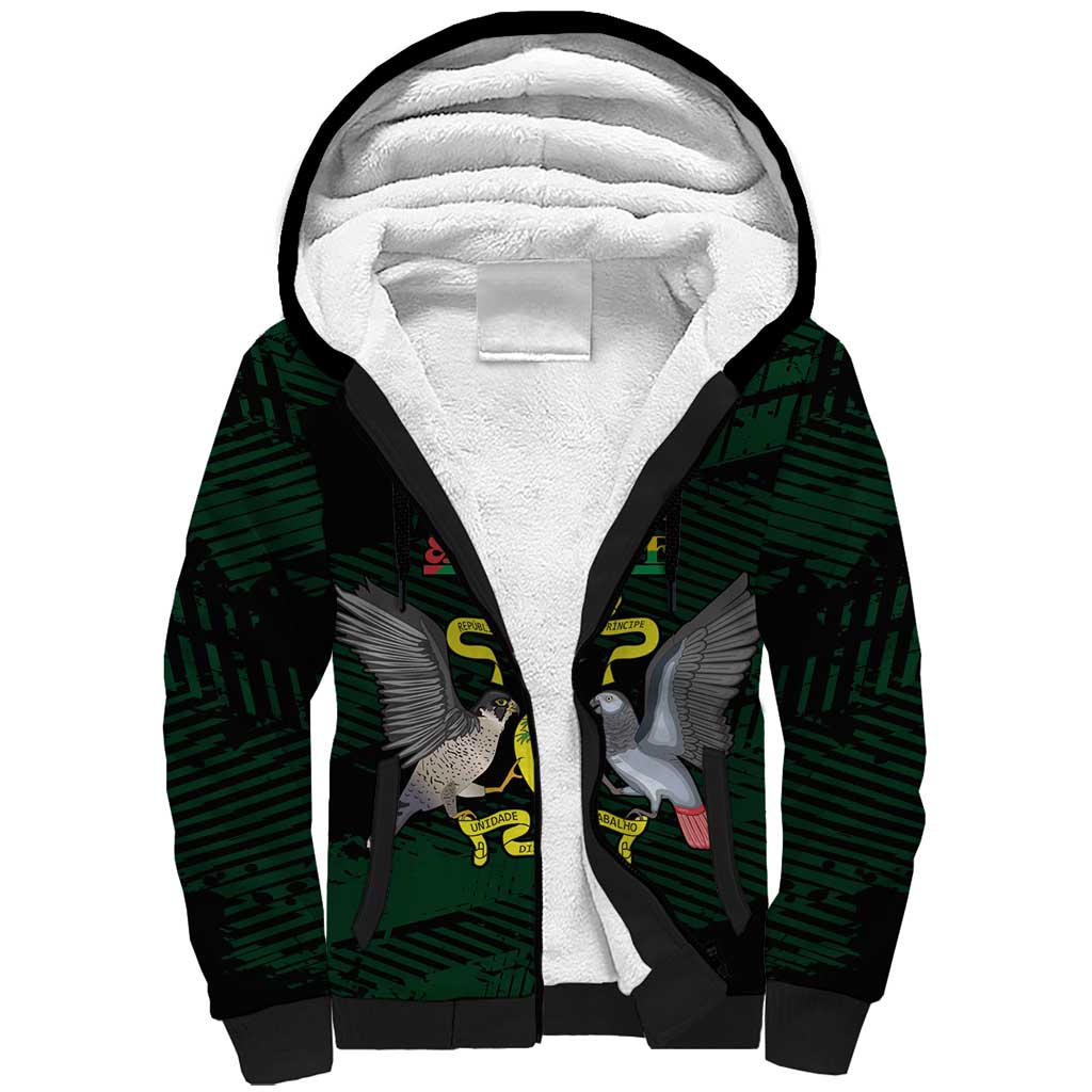 Sao Tome and Principe Sherpa Hoodie Coat Of Arms Style