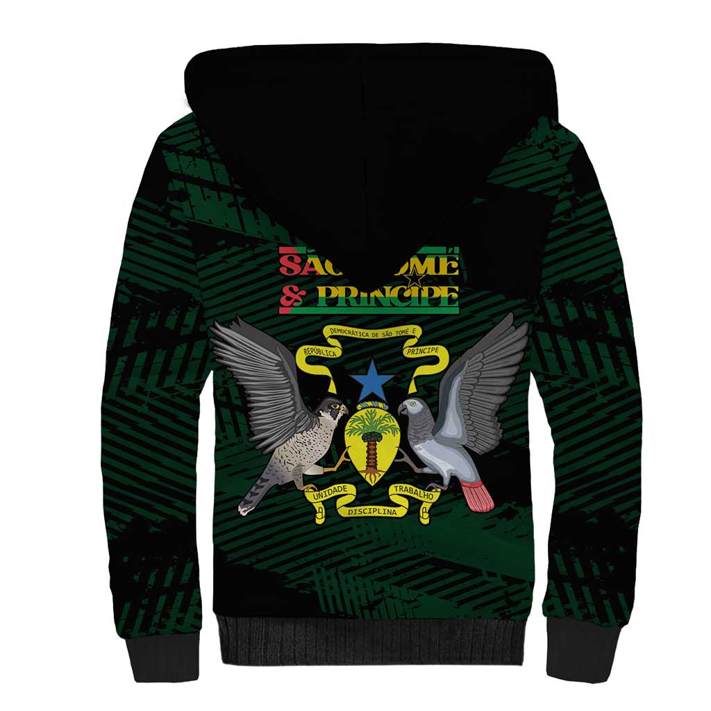 Sao Tome and Principe Sherpa Hoodie Coat Of Arms Style