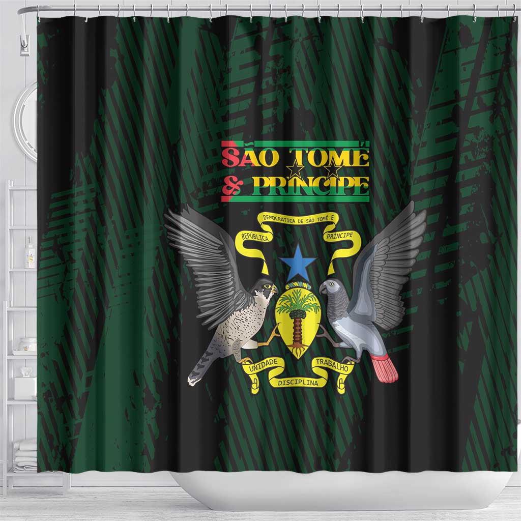 Sao Tome and Principe Shower Curtain Coat Of Arms Style
