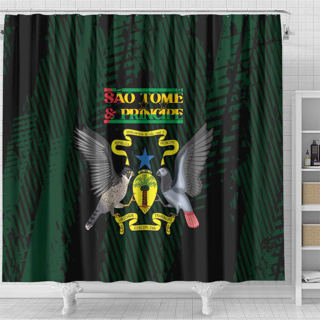 Sao Tome and Principe Shower Curtain Coat Of Arms Style