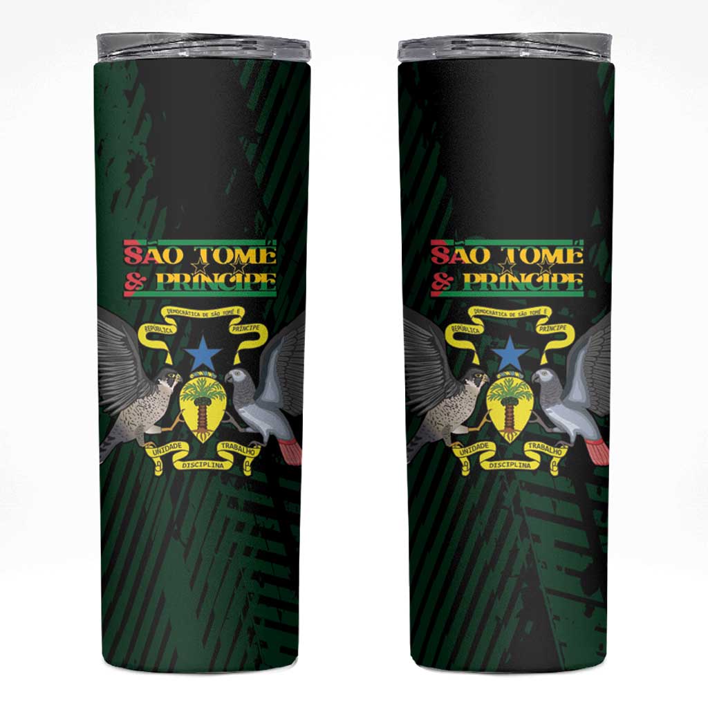 Sao Tome and Principe Skinny Tumbler Coat Of Arms Style