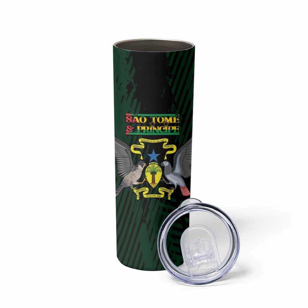 Sao Tome and Principe Skinny Tumbler Coat Of Arms Style