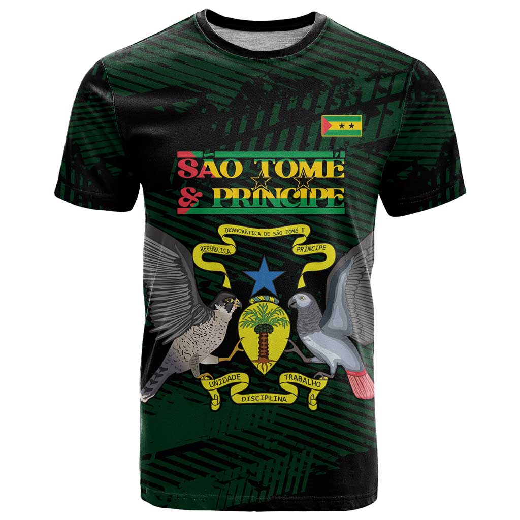 Sao Tome and Principe T Shirt Coat Of Arms Style