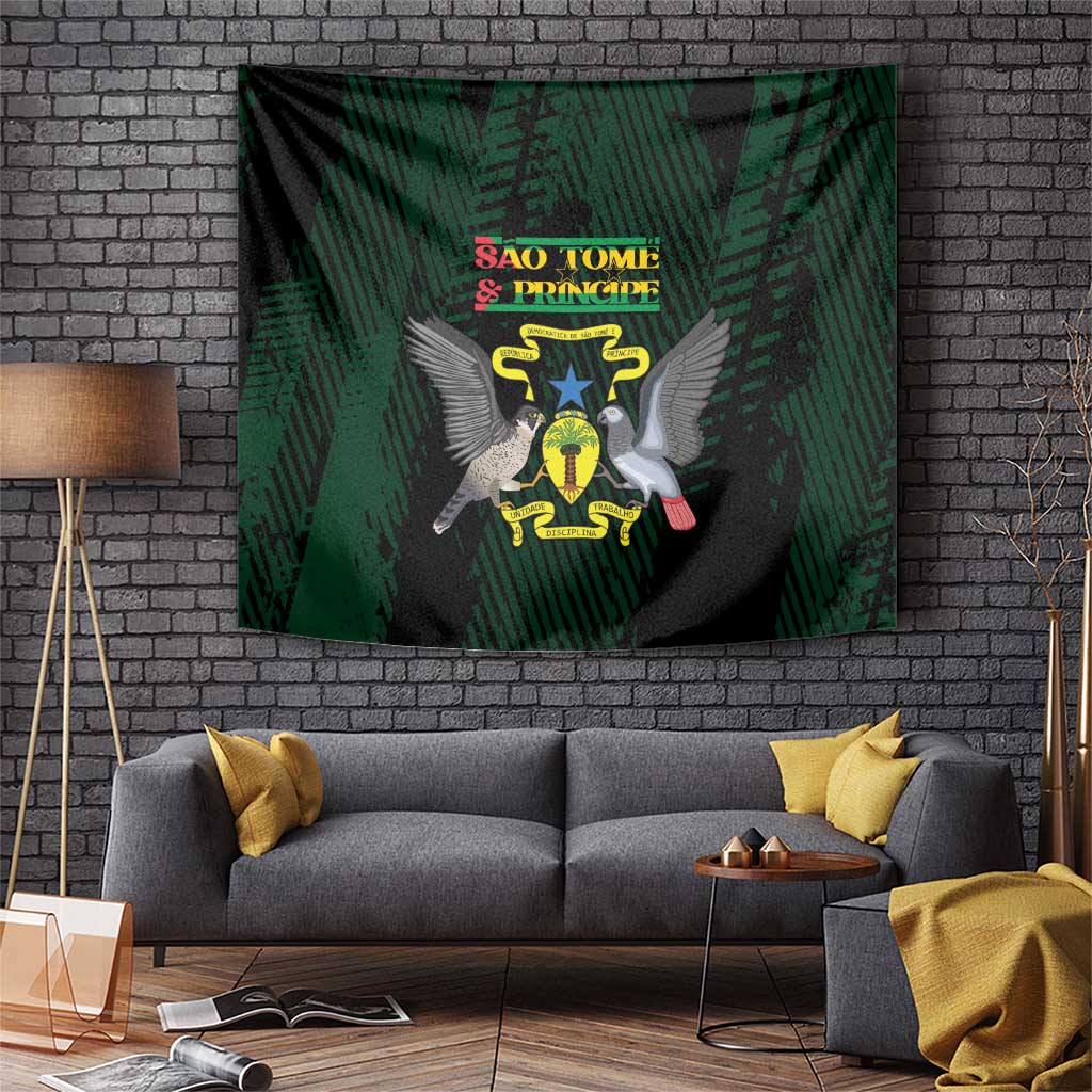 Sao Tome and Principe Tapestry Coat Of Arms Style