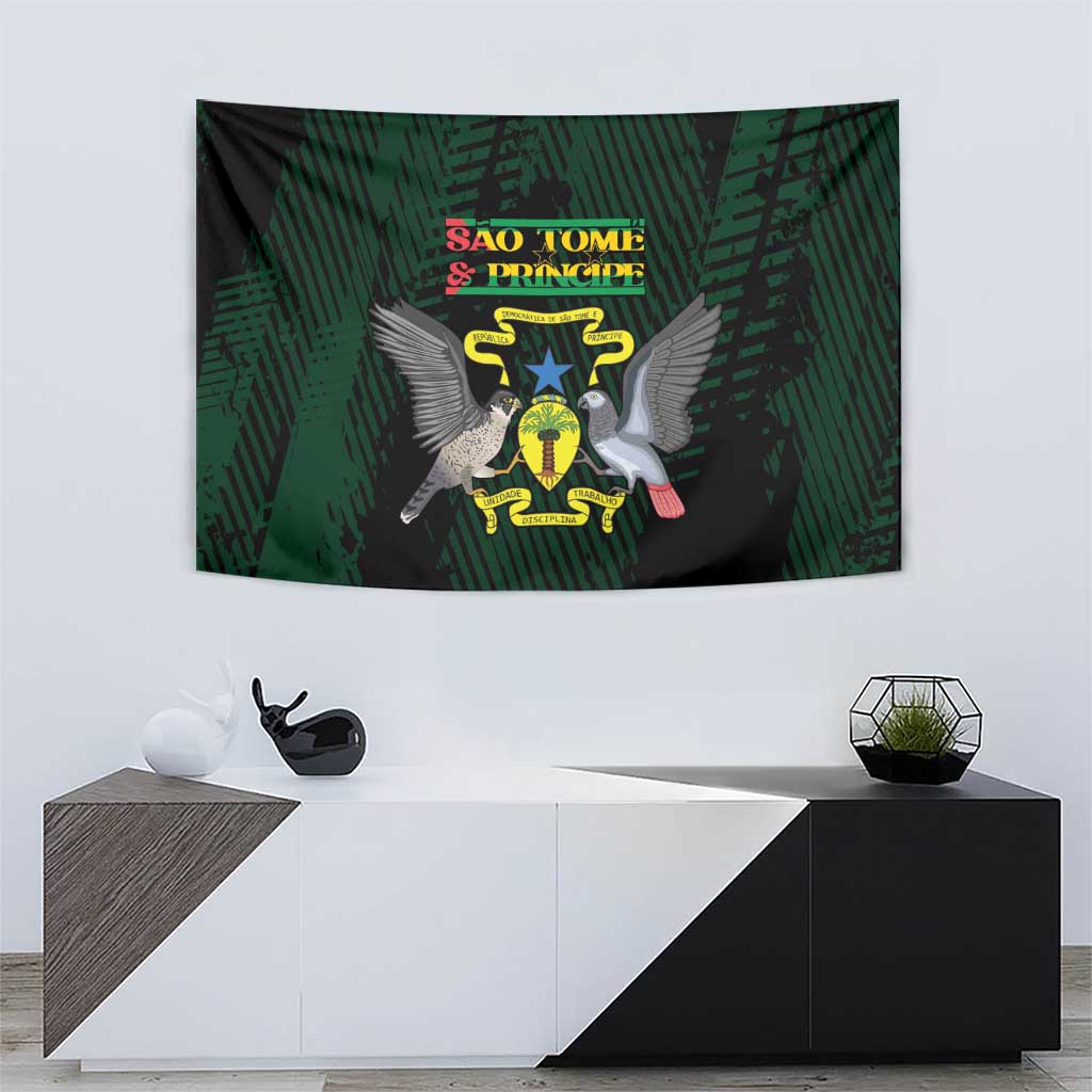 Sao Tome and Principe Tapestry Coat Of Arms Style