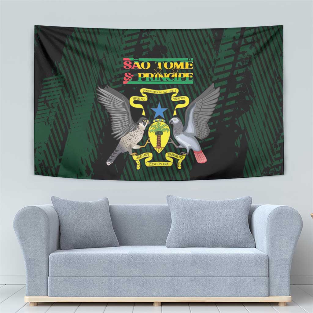 Sao Tome and Principe Tapestry Coat Of Arms Style