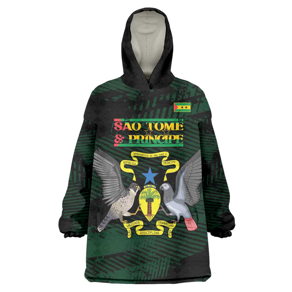 Sao Tome and Principe Wearable Blanket Hoodie Coat Of Arms Style
