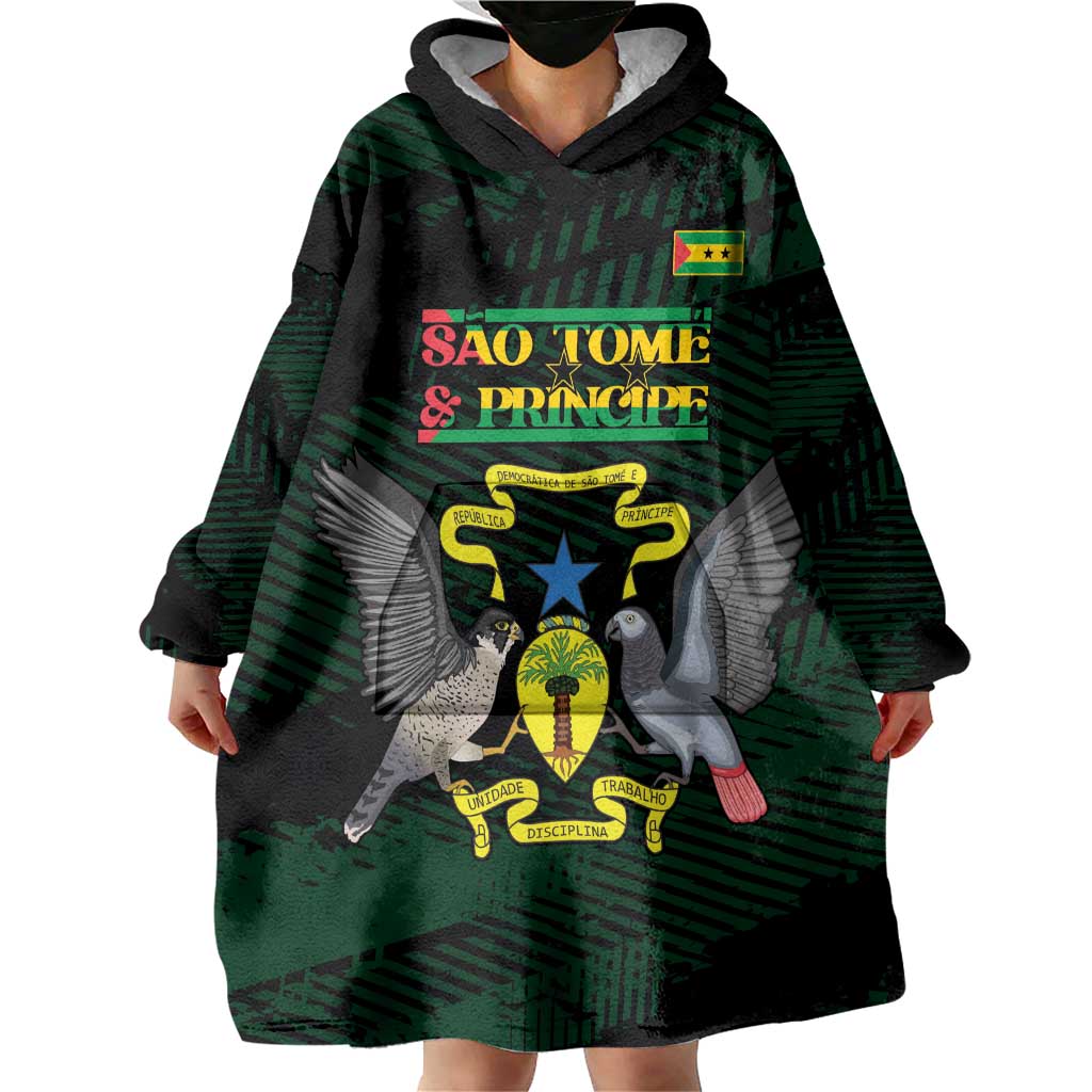Sao Tome and Principe Wearable Blanket Hoodie Coat Of Arms Style