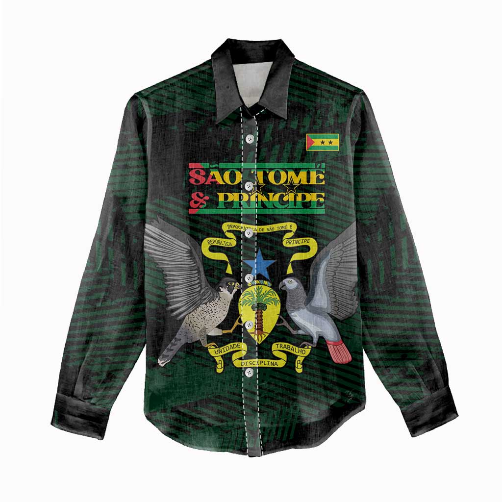 Sao Tome and Principe Women Casual Shirt Coat Of Arms Style