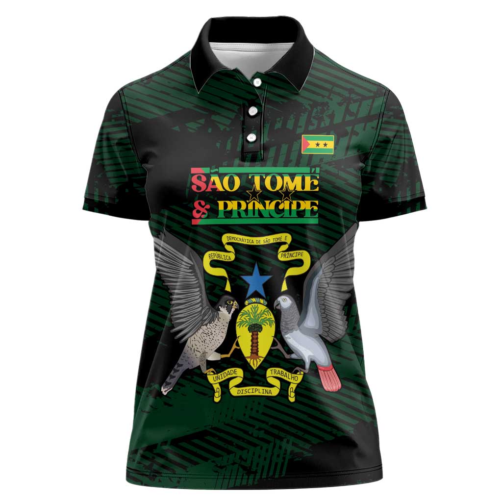 Sao Tome and Principe Women Polo Shirt Coat Of Arms Style