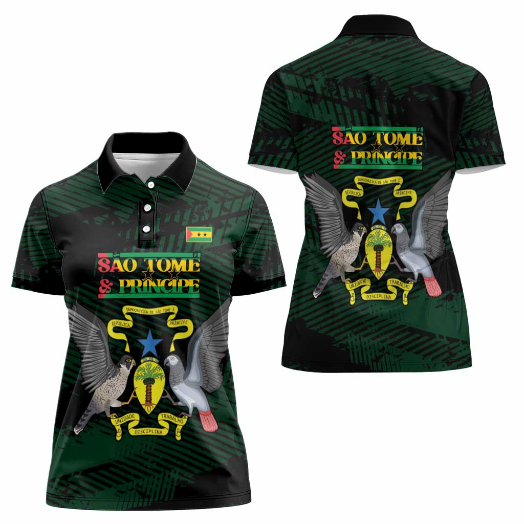 Sao Tome and Principe Women Polo Shirt Coat Of Arms Style