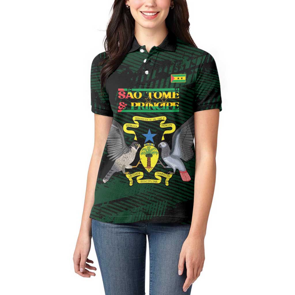 Sao Tome and Principe Women Polo Shirt Coat Of Arms Style