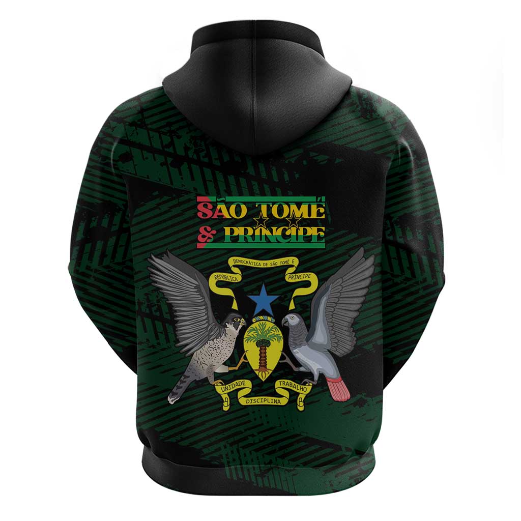 Sao Tome and Principe Zip Hoodie Coat Of Arms Style