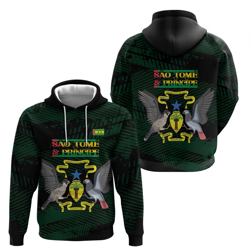 Sao Tome and Principe Zip Hoodie Coat Of Arms Style