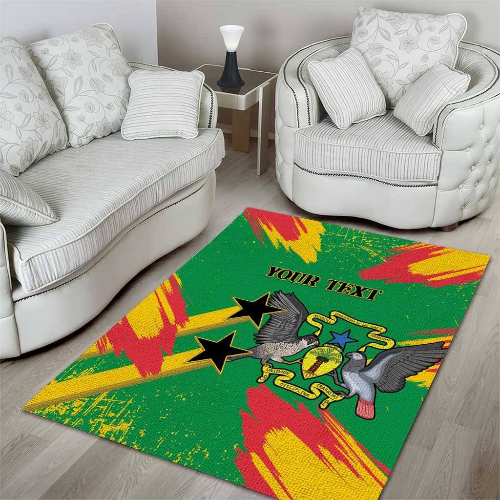 Custom Sao Tome and Principe Football Area Rug Selecao dos Falcoes e Papagaios
