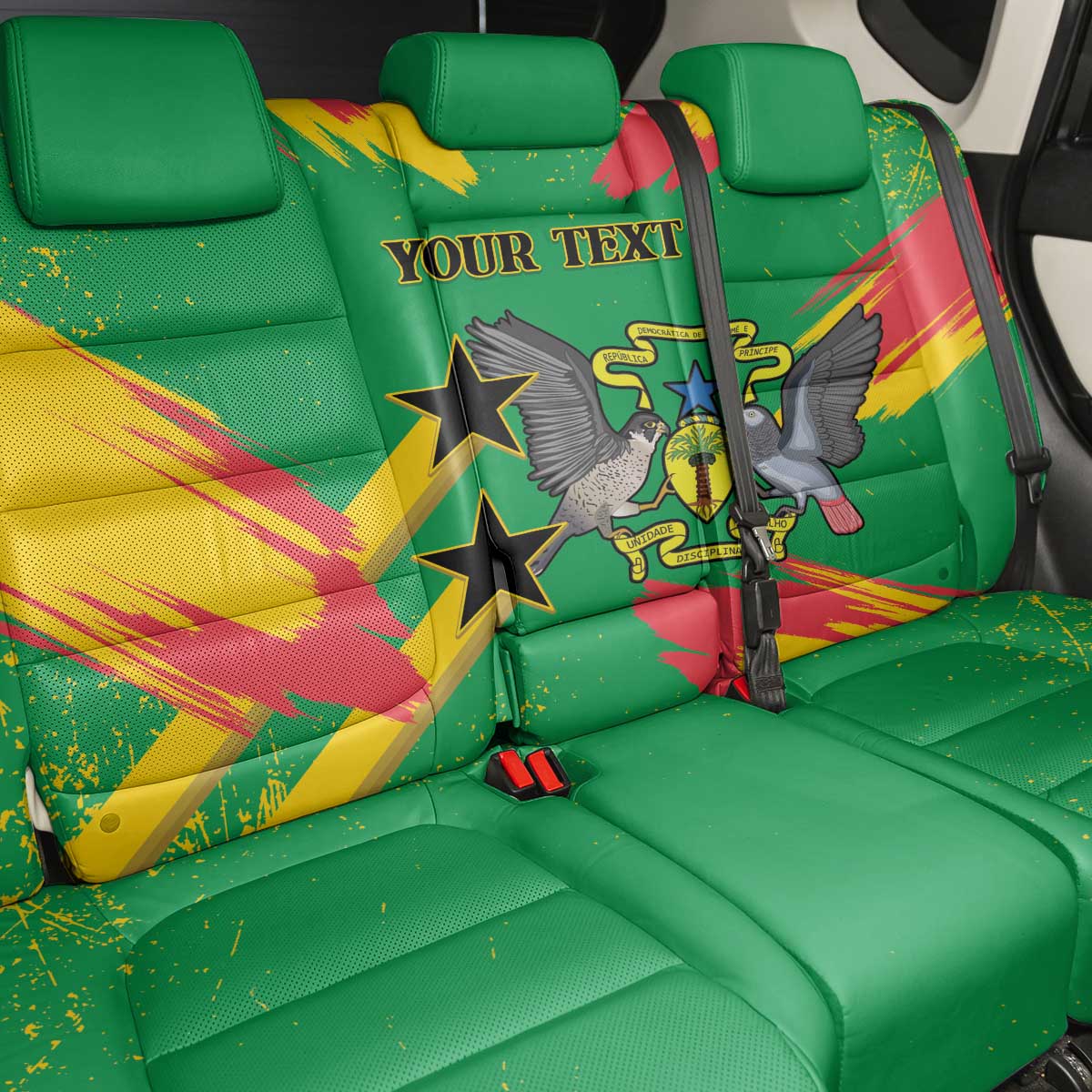 Custom Sao Tome and Principe Football Back Car Seat Cover Selecao dos Falcoes e Papagaios