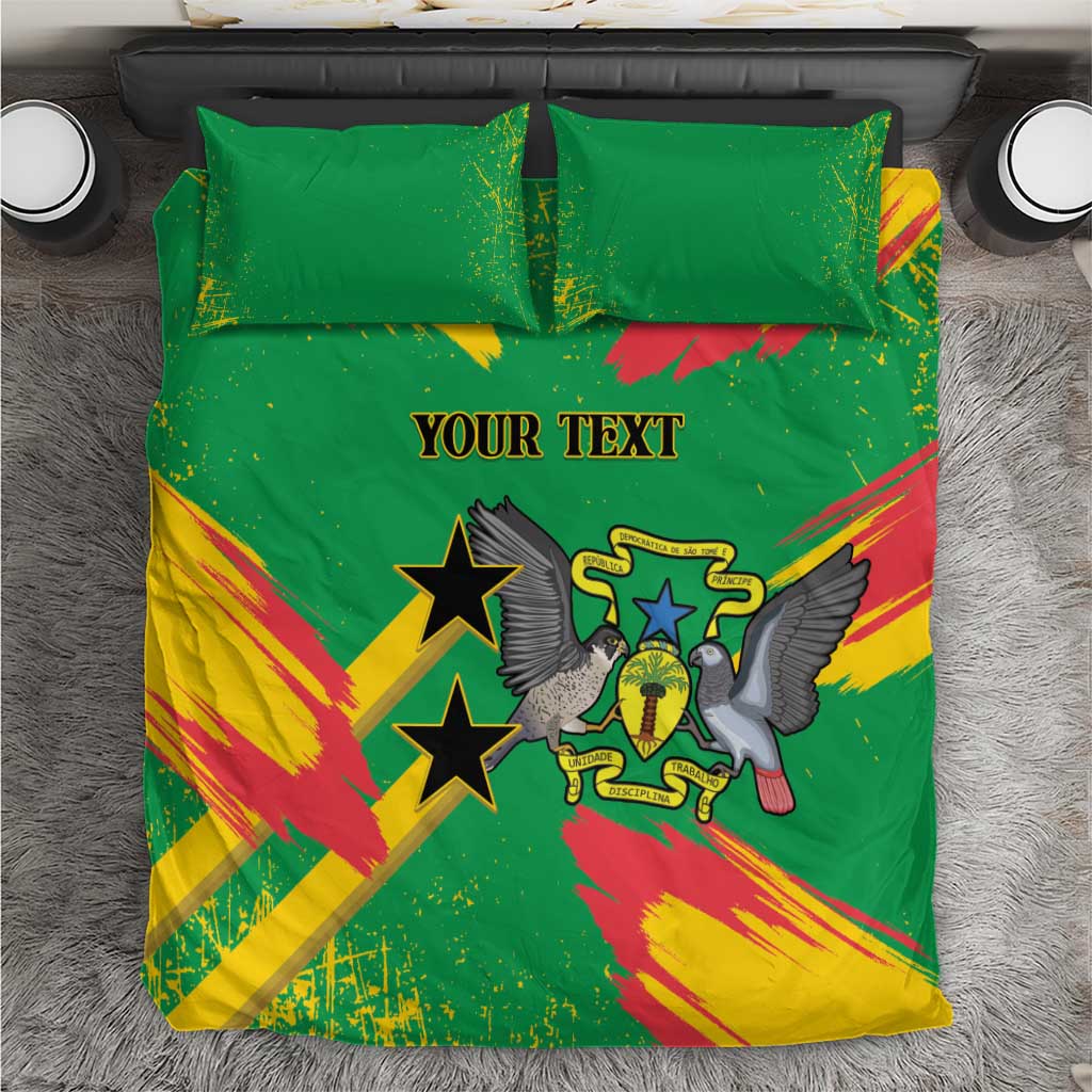 Custom Sao Tome and Principe Football Bedding Set Selecao dos Falcoes e Papagaios