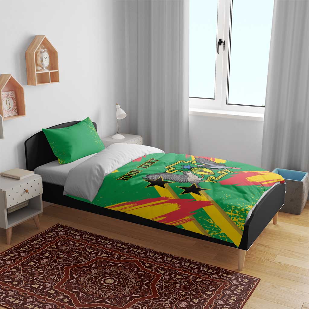 Custom Sao Tome and Principe Football Bedding Set Selecao dos Falcoes e Papagaios