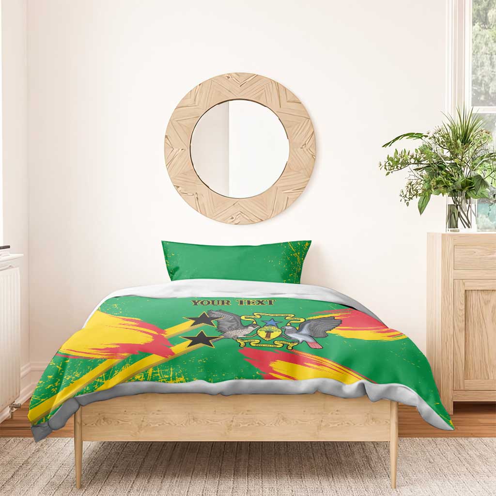 Custom Sao Tome and Principe Football Bedding Set Selecao dos Falcoes e Papagaios