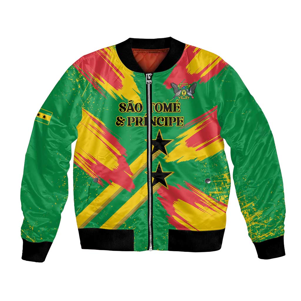 Custom Sao Tome and Principe Football Bomber Jacket Selecao dos Falcoes e Papagaios