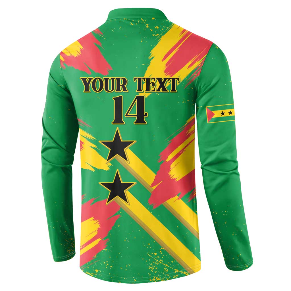 Custom Sao Tome and Principe Football Button Sweatshirt Selecao dos Falcoes e Papagaios