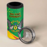 Custom Sao Tome and Principe Football 4 in 1 Can Cooler Tumbler Selecao dos Falcoes e Papagaios