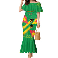 Custom Sao Tome and Principe Football Family Matching Mermaid Dress and Hawaiian Shirt Selecao dos Falcoes e Papagaios