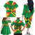 Custom Sao Tome and Principe Football Family Matching Off The Shoulder Long Sleeve Dress and Hawaiian Shirt Selecao dos Falcoes e Papagaios