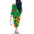 Custom Sao Tome and Principe Football Family Matching Off The Shoulder Long Sleeve Dress and Hawaiian Shirt Selecao dos Falcoes e Papagaios