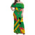 Custom Sao Tome and Principe Football Family Matching Off Shoulder Maxi Dress and Hawaiian Shirt Selecao dos Falcoes e Papagaios