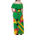 Custom Sao Tome and Principe Football Family Matching Off Shoulder Maxi Dress and Hawaiian Shirt Selecao dos Falcoes e Papagaios