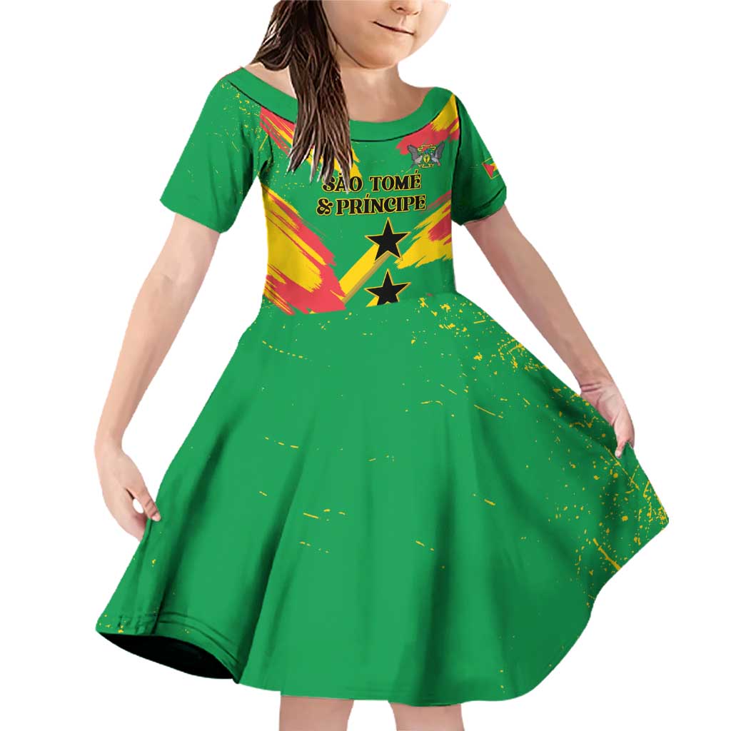 Custom Sao Tome and Principe Football Family Matching Off Shoulder Short Dress and Hawaiian Shirt Selecao dos Falcoes e Papagaios