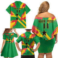Custom Sao Tome and Principe Football Family Matching Off Shoulder Short Dress and Hawaiian Shirt Selecao dos Falcoes e Papagaios