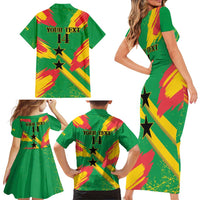 Custom Sao Tome and Principe Football Family Matching Short Sleeve Bodycon Dress and Hawaiian Shirt Selecao dos Falcoes e Papagaios