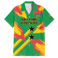 Custom Sao Tome and Principe Football Family Matching Short Sleeve Bodycon Dress and Hawaiian Shirt Selecao dos Falcoes e Papagaios