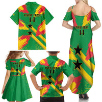 Custom Sao Tome and Principe Football Family Matching Summer Maxi Dress and Hawaiian Shirt Selecao dos Falcoes e Papagaios