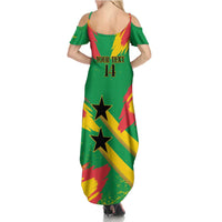Custom Sao Tome and Principe Football Family Matching Summer Maxi Dress and Hawaiian Shirt Selecao dos Falcoes e Papagaios