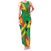Custom Sao Tome and Principe Football Family Matching Tank Maxi Dress and Hawaiian Shirt Selecao dos Falcoes e Papagaios