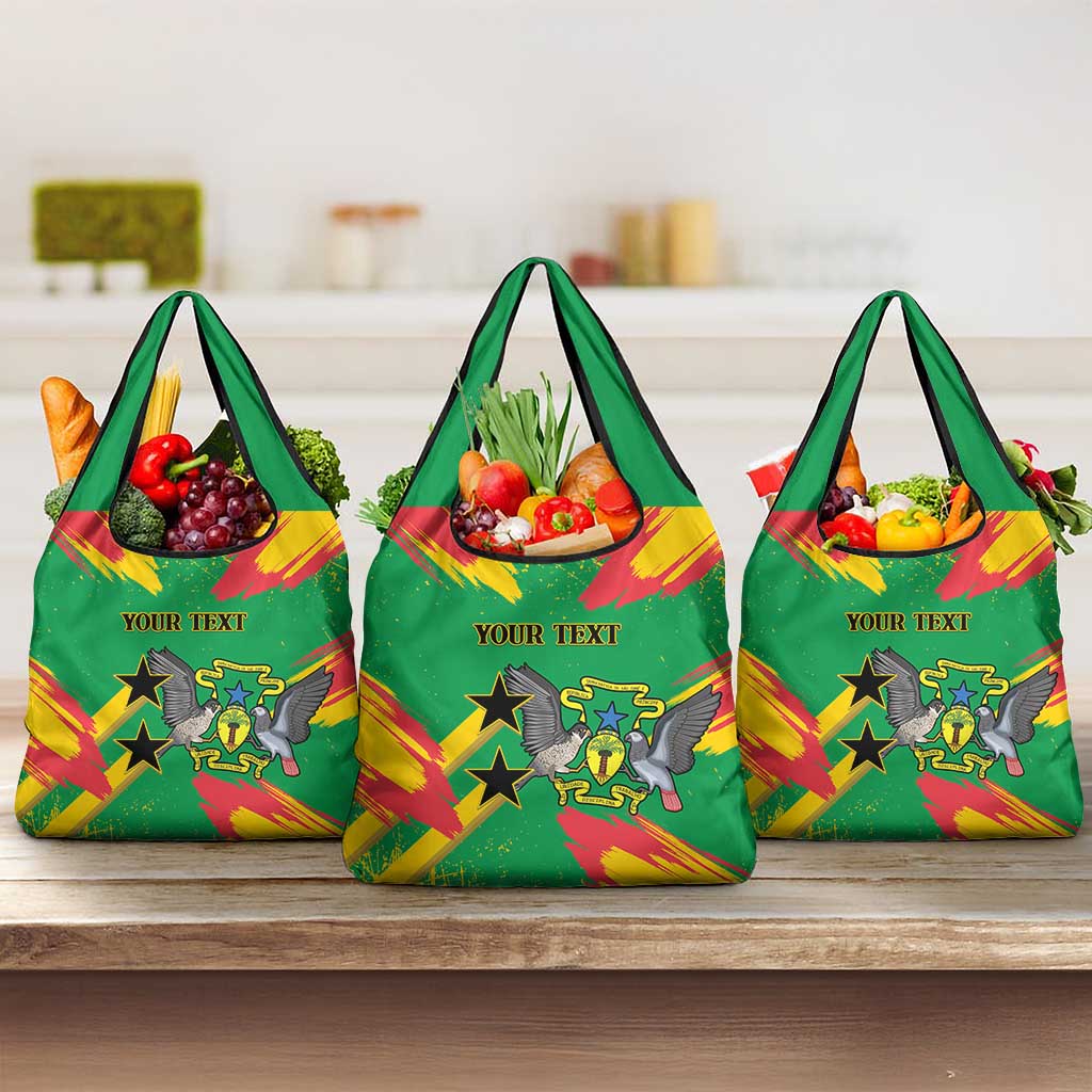 Custom Sao Tome and Principe Football Grocery Bag Selecao dos Falcoes e Papagaios