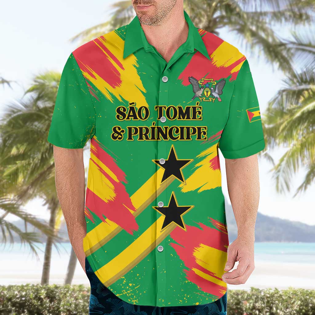 Custom Sao Tome and Principe Football Hawaiian Shirt Selecao dos Falcoes e Papagaios